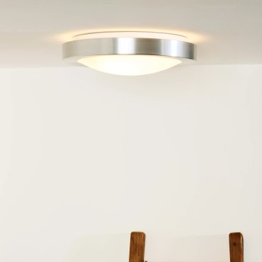 Lucide Fresh 2 - plafonnier - Ø 35 x 10 cm - IP44 - aluminium brossé