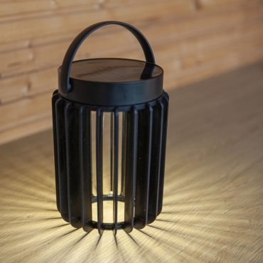 Lutec Kozy - lampe de table solaire pour l'extérieur - Ø 13,7 x 18,6 cm - 2,8W LED inclus - IP44 - noir