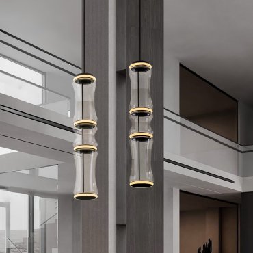 Nova Luce Anapnoe - lampe suspendue - Ø 21,5 x 340 cm - 37W dimmable LED inclus - noir mat