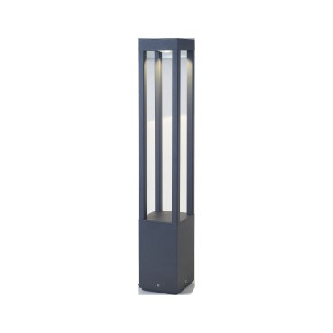 Faro Agra - lampe de jardin - 10,8 x 10,8 x 65 cm - 9W LED inclus - IP55 - gris foncé