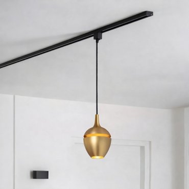Lucide Track Preston Lampe suspendue - Système de rail monophasé - Ø 9 x 130 cm - or