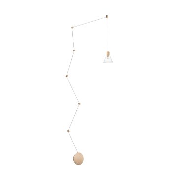 Nova Luce Marce - lampe suspendue - 12 x 14,5 x 400 cm - 5W LED inclus - or et transparent