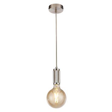 Searchlight - lampe suspendue - Ø 10 x 300 cm - argent satiné et noir