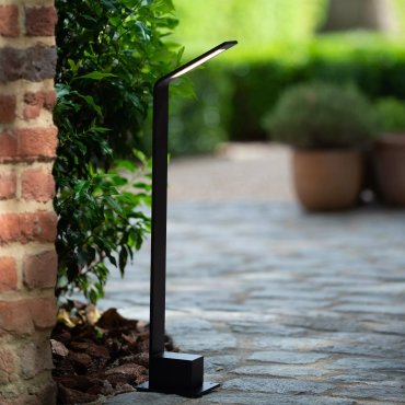 Lucide Lawford - lampe de jardin - 15 x 9,5 x 60 cm - 6W LED inclus - IP54 - noir
