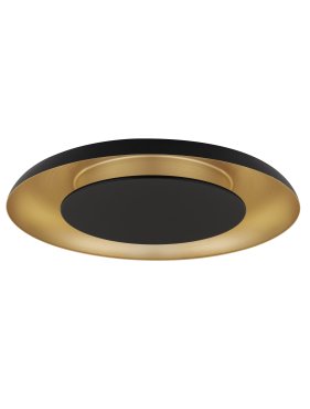 Nova Luce Epos - plafonnier - Ø 60 x 6 cm - 38W dimmable LED inclus - noir sablé et or brossé