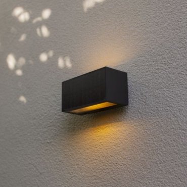 Lutec Inka - applique extérieure hybride - 18 x 8 x 8,9 cm - 9W LED inclus - IP44 - gris foncé