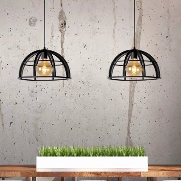 Lucide Dikra - lampe suspendue - 110 x 40 x 150 cm - noir
