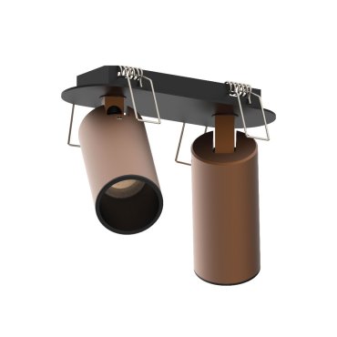VK Lighting Coko - spot encastrable avec rosace encastrée - 12,5 x 4,5 x 7,3 cm - 100 x 35 mm taille d'encastrement - 2 x 6W LED incl. - bronze