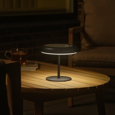 Nordlux Elmer Solar - lampe de table d'extérieur avec batterie - Ø 13 x 17 cm - 3 niveaux de gradation - 2W LED inclus - IP44 - noir