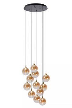 Lucide Gisela - lampe suspendue - Ø 61 x 326 cm - 12 x 3,6W LED dimmable inclus - amber