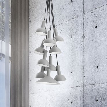 MODÈLE D’EXPOSITION - Nova Luce Ferrara - lampe suspendue - Ø 55 x 180 cm - gris clair