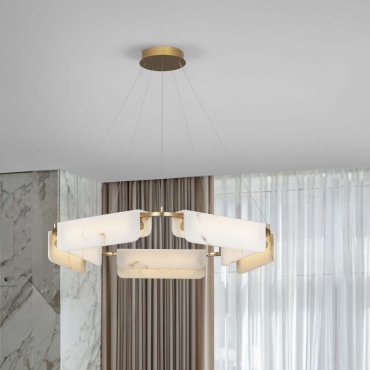 Nova Luce Aider - lampe suspendue - Ø 93 x 130 cm - 45W dimmable LED inclus - laiton doré