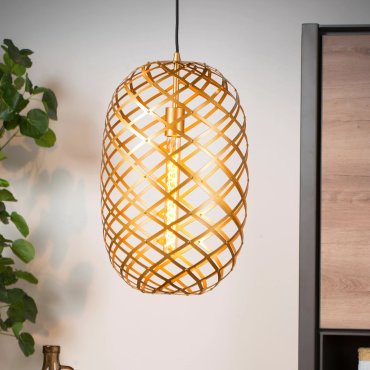 Lucide Wolfram - lampe suspendue - Ø 32 x 180 cm - or mat