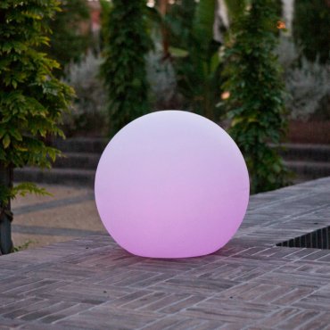 New Garden Buly 30 - lampe de table solaire rechargeable avec câble - Ø 30 x 19 x 26,5 cm - 1W RGB LED inclus - IP65 - blanc