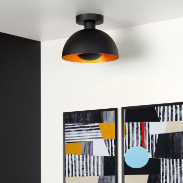 Lucide Siemon - plafonnier - Ø25 x 19 cm - noir