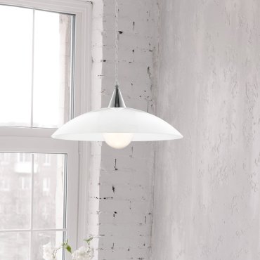 Nova Luce Vicino - lampe suspendue - Ø 40 x 100 cm - blanc et chrome