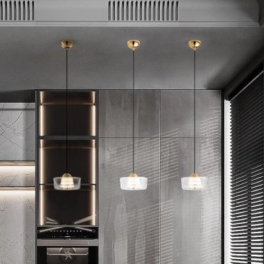 Nova Luce Keros - lampe suspendue - Ø 16 x 200 cm - 6W LED inclus - platine or