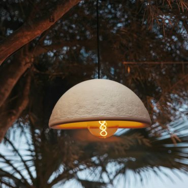 New Garden Luna 40 - lampe suspendue à batterie rechargeable avec télécommande - Ø 38,6 x 22 cm - IP54 - beige
