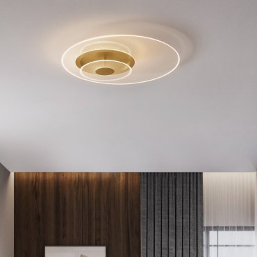 Nova Luce Copo - plafonnier - Ø 50 x 9,6 cm - 29W dimmable LED inclus - laiton doré