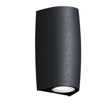 Elmark Marta - applique murale d'extérieur - 9,2 x 8 x 17 cm - 2 x 3,5W LED dimmable inclus - IP55 - noir