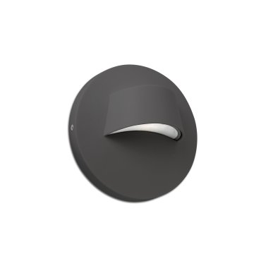 Faro Brow - applique murale - Ø 12 x 7 cm - 3W LED inclus - IP44 - gris foncé