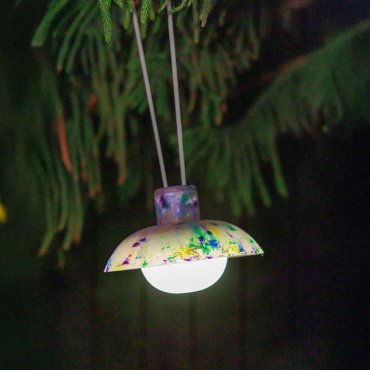 New Garden Syros - lampe suspendue à batterie rechargeable avec télécommande - Ø 20 x 9,5 cm - 9W dimmable LED inclus - IP54 - multicolore
