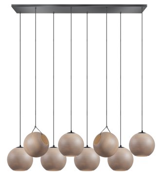 ETH Orb Saturn - suspension - 130 x 30 x 200 cm - noir et taupe