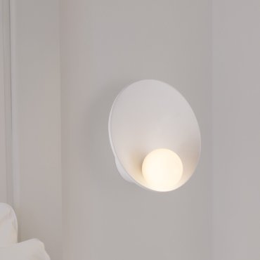 Nova Luce Minim - applique murale - Ø 23 x 23 cm - blanc sablé et verre opale