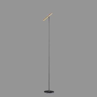 Artdelight Kansas - lampadaire - 20 x 25 x 140 cm - 6W dimmable LED inclus - noir et or chaud