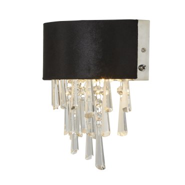 Searchlight Glamour - applique - 24 x 23 cm - noir et transparent