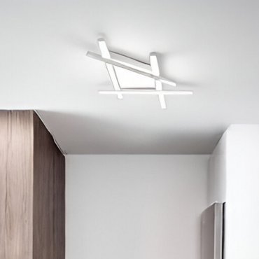 Nova Luce Willow - plafonnier - 75 x 59 x 5,6 cm - 60W LED dimmable inclus - blanc sable