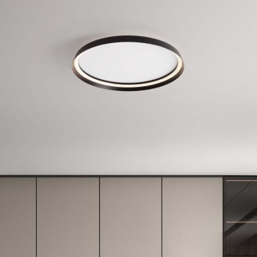 Nova Luce Ormi - plafonnier - Ø 60 x 7 cm - 48W dimmable LED inclus - noir sablé