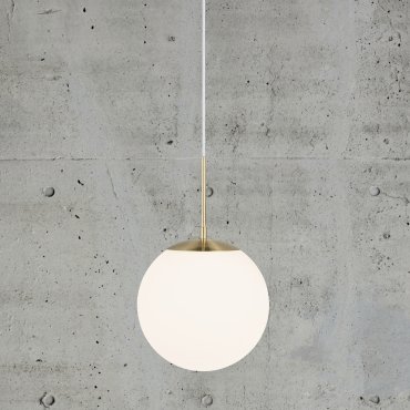 Nordlux Grant - lampe suspendue - Ø 25 x 240 cm - laiton et blanc opale