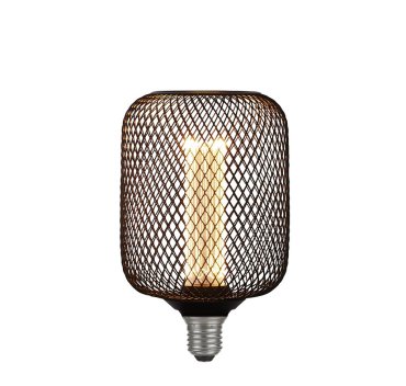 Searchlight Globe à effet grillagé - Ø 12 x 18,5 cm - E27 - 4,5W dimmable - 2700K - noir