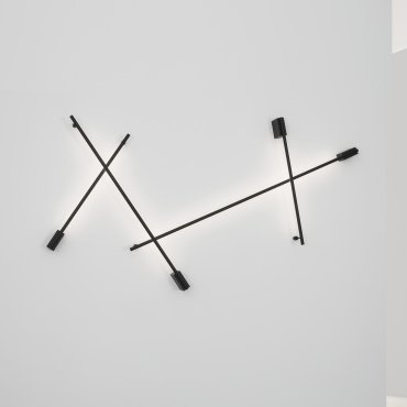 Nova Luce Gropius - applique murale - 120 x 7 x 3,5 cm - 20W LED inclus - noir sable