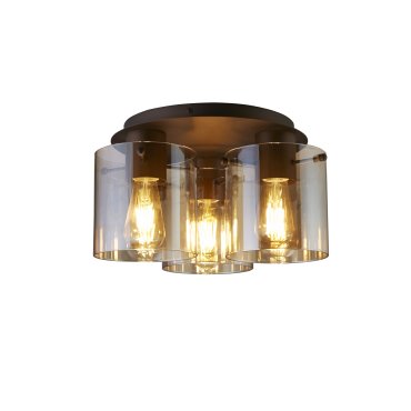 Searchlight Sweden - plafonnier - Ø 29 x 21 cm - moka et ambre