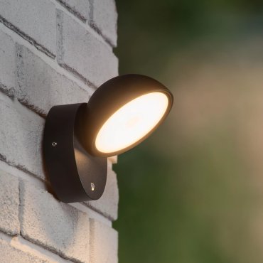 Lucide Finn - applique murale extérieure avec détecteur - 13,5 x 11 x 13,2 cm - 12W LED inclus - IP54 - noir
