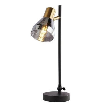 Searchlight Westminster lampe de table - 30 x 42 cm - noir et laiton satiné