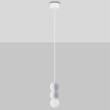 Nova Luce Zero - lampe suspendue - Ø 8 x 115 cm - blanc sablé
