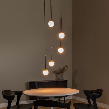 Lucide Calina - lampe suspendue - Ø 42 x 169,3 cm - 5 x 8,2W LED dimmable inclus - noir