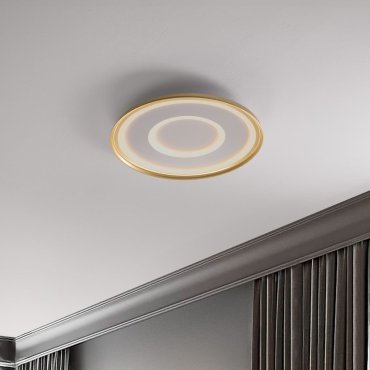 Nova Luce Figin - plafonnier avec télécommande - Ø 50 x 6,5 cm - 40W dimmable LED inclus - or sablé