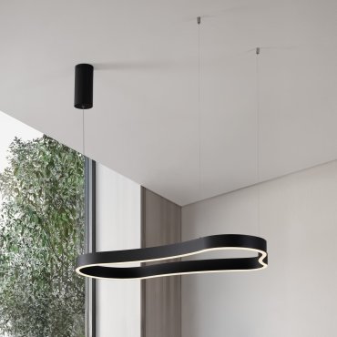 Nova Luce Dussa - lampe suspendue - 45 x 150 x 90 cm - 52W dimmable LED inclus - noir sablé