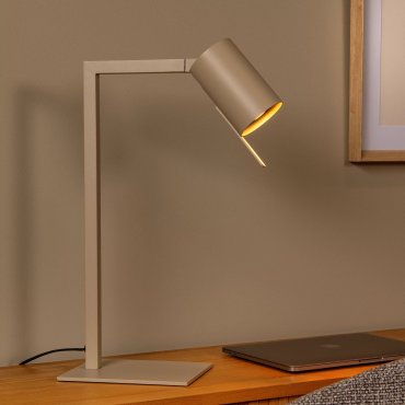 Lucide Lesley - lampe de bureau - 34 x 20 x 130 cm - taupe