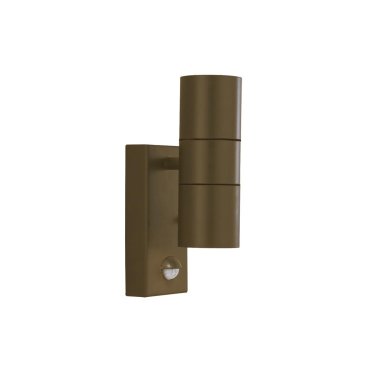 Searchlight Metro - lampe murale extérieure avec capteur PIR - 7 x 21 cm - IP44 - brun rustique