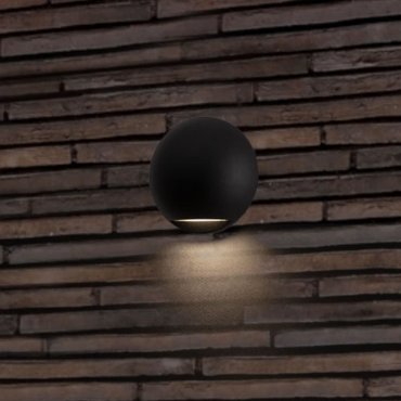 Nova Luce Passo - applique murale extérieure - Ø 12 x 4 cm - 3W LED inclus - IP65 - noir sablé