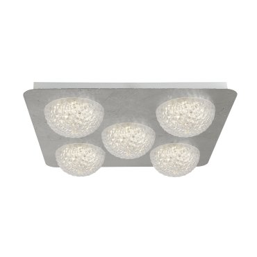 Searchlight Celestia - plafonnier - 43 x 43 x 7,7 cm - 3 niveaux de gradation - 33W LED inclus - argenté et transparent