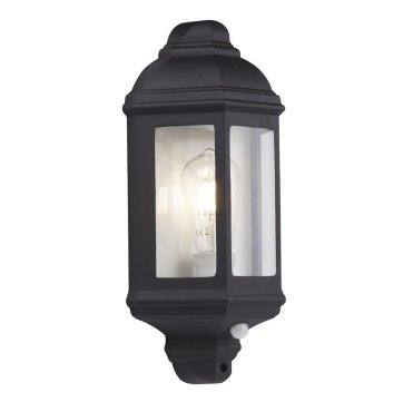 Searchlight Maine - lampe murale extérieure avec capteur PIR - 17 x 36 cm - IP44 - noir