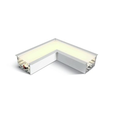 ONE Light Profils linéaires encastrés à LED - angle pour 38152R - 16,4 x 7 x 6 cm - 8W LED inclus - blanc - couleur de lumière blanc chaud