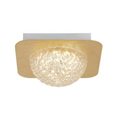 Searchlight Celestia - plafonnier - 18 x 18 x 7,7 cm - gradateur à 3 niveaux - 6,5W LED inclus - or et transparent