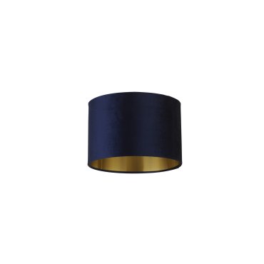 Searchlight Drum Shade - abat-jour - Ø 30 x 20 cm - bleu marine et or brossé